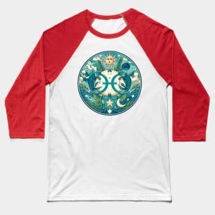 "Pisces Dreamscape: Vintage Vibes"- Zodiac Horoscope Star Signs Baseball T-Shirt